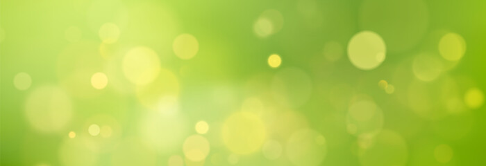 Bokeh Background on Green Summer Backdrop with Soft Blur and Light Effect. Fresh Natural Abstract Overlay with Glowing Circles and Sunlight Particles for Seasonal or Eco Design Projects © blagorodez