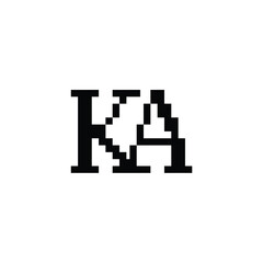 Fototapeta premium KA monogram logo design letter text name symbol monochrome logotype alphabet character simple logo