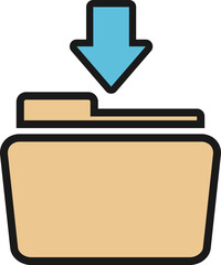 フォルダダウンロードのアイコンイラスト