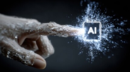 Illuminated ai interface a touch from the digital realm