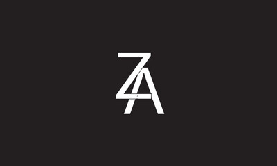  ZA, AZ , A , Z , Abstract Letters Logo Monogram