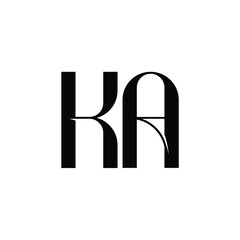 KA monogram logo design letter text name symbol monochrome logotype alphabet character simple logo