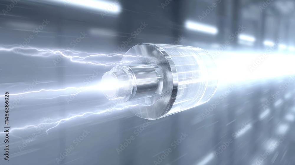 Aufkleber futuristic energy device emitting powerful electric sparks. the composition showcases a sleek design