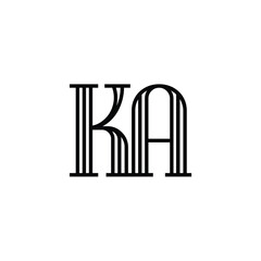 KA monogram logo design letter text name symbol monochrome logotype alphabet character simple logo