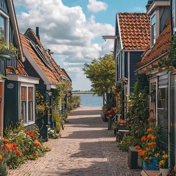 village of marken with traditional houses video