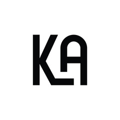 KA monogram logo design letter text name symbol monochrome logotype alphabet character simple logo