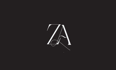  ZA, AZ , A , Z , Abstract Letters Logo Monogram