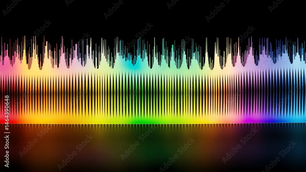 Aufkleber vibrant spectrum of refracted light creates a mesmerizing pattern and vivid reflection on black.