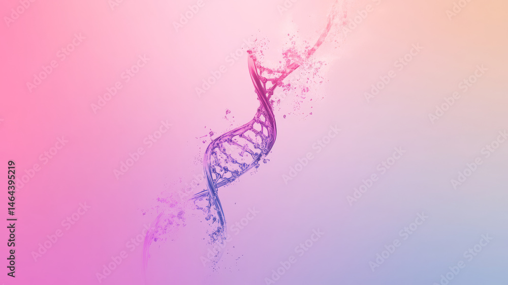 Aufkleber abstract dna helix design with vibrant colors and splashes of water creates dynamic visual