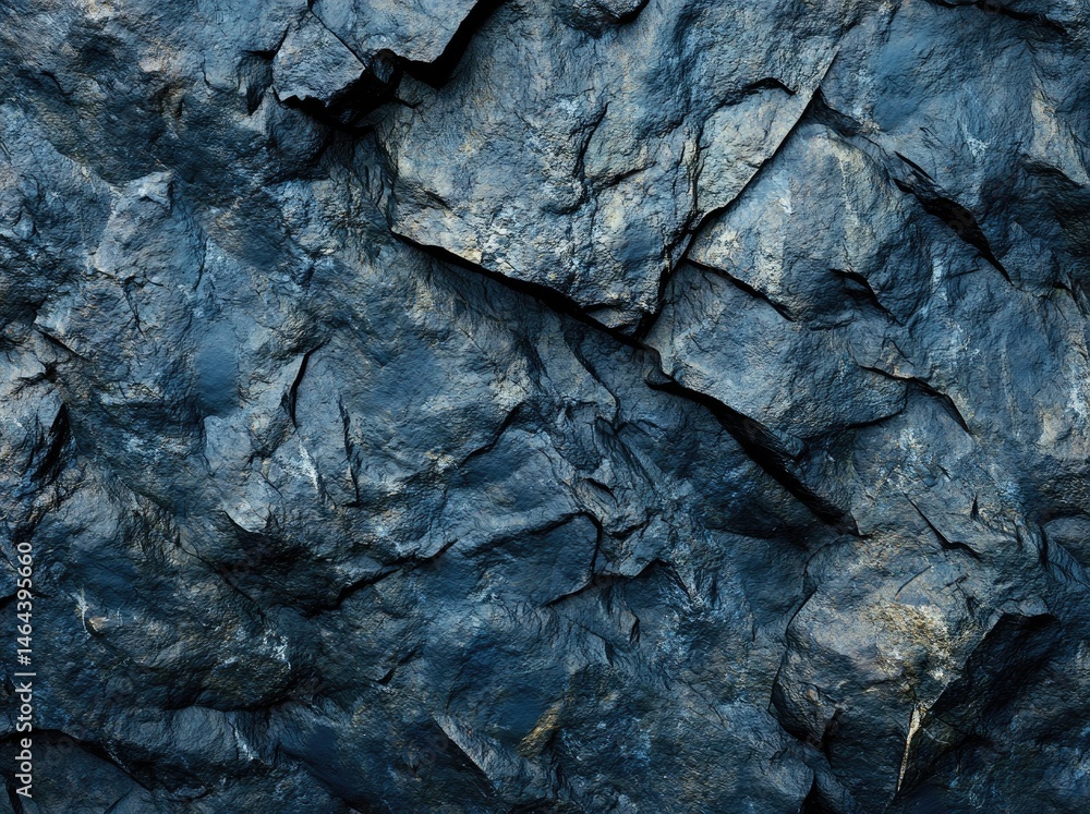 Poster textured dark blue rock surface with layered formations. creating a natural abstract background idea