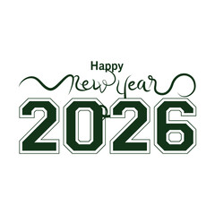 2026 Happy New Year logo text design vector trendy. Premium Vector