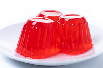 Fresh strawberry jelly isolated on white background