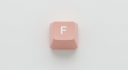 Single Pastel Pink 'F' Keycap: Minimalist Design
