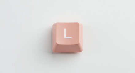 Single Pastel Pink 'L' Keycap: AI-