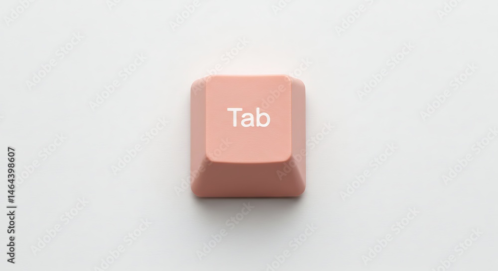 Poster tab key on white background, computer keyboard button