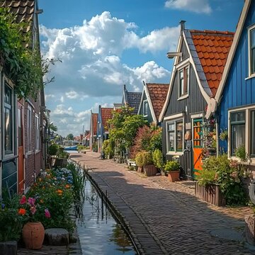 village of marken with traditional houses video