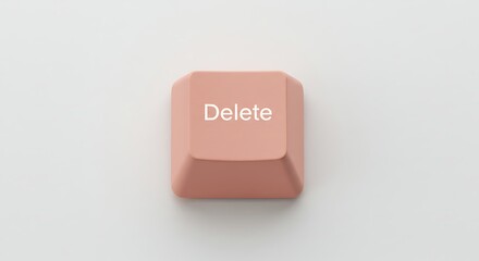 Delete key on keyboard, close up shot