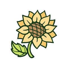 A cute cartoon flower vector illustration