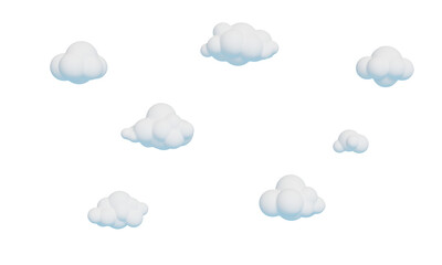 심플 카툰 구름 세트 배경  Simple Cartoon Cloud Set 