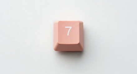 Single Pink Number Seven Keycap: Minimalist Aesthetic