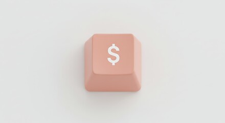 Dollar sign on a computer key, finance concept