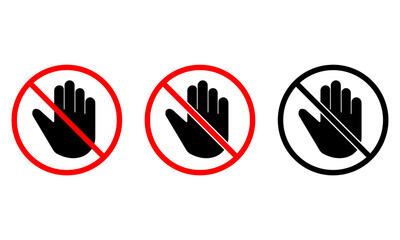 Dont Touch Icon,  Set Of Dont Touch Vector, Simple Icon Vector Design, best used for presentation, application, web and banner	