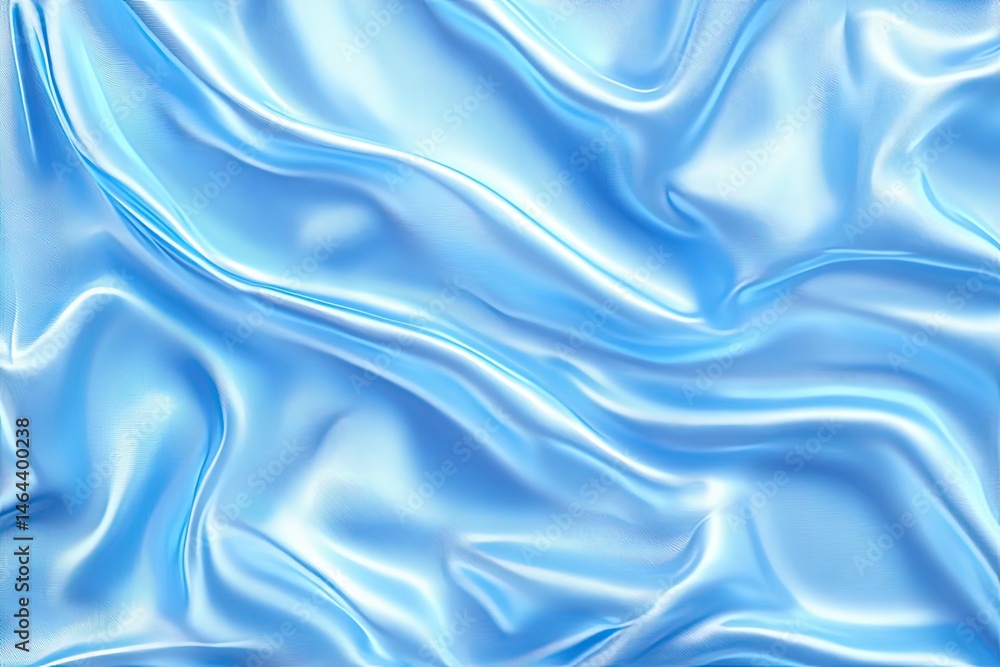 Poster close-up of a textured blue fabric with water droplets glistening on its surface. creating a visuall