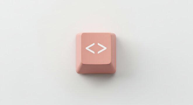 Pink Mechanical Keyboard Key with Angle Brackets