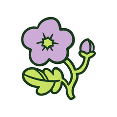 A cute cartoon flower vector illustration