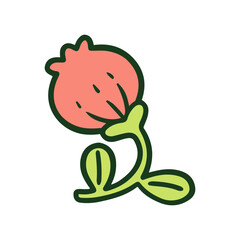 A cute cartoon flower vector illustration