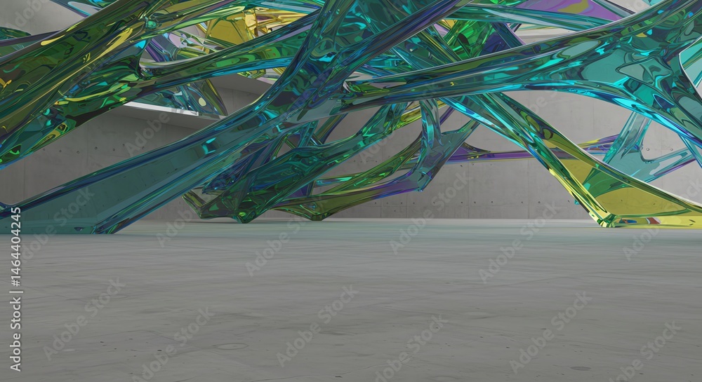 Poster modern architecture abstract transparent structure interior