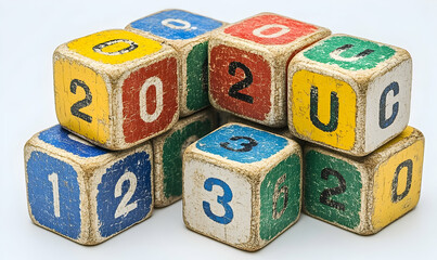 Vintage wooden building blocks