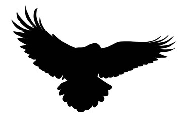 Abstract raven vector illustration in flight — perfect for decorative designs, Halloween creatives, or spiritual symbolism