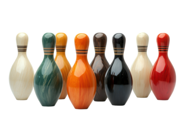 Classic bowling pins image ideal for graphic design, sports marketing, or fun creative projects