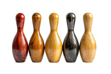 Set of bowling pins isolated on white perfect for sports themed designs and digital artwork