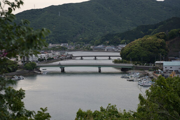 A townscape with a bridge in Japan – Anraku Island Bridge in Toba City, Mie