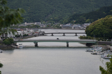 A townscape with a bridge in Japan – Anraku Island Bridge in Toba City, Mie