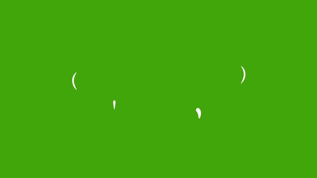 Exclamation mark, Interrogative, Bracket Battle, comma, Animation of a danger icon on transparent green screen background with alpha channel