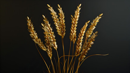 wheat ears on a black background
