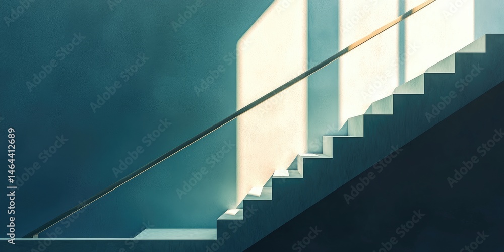 Aufkleber abstract representation of staircase with gentle light and modern minimalist design for unique archi