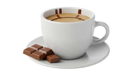 Isolated Coffee Cup with Chocolate