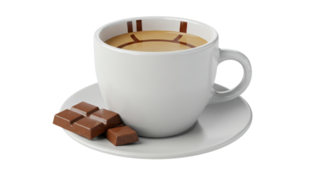 Isolated Coffee Cup with Chocolate