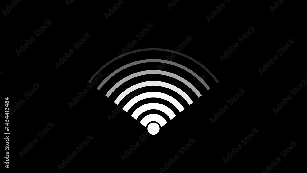 Aufkleber clean and minimalist wifi icon depicted in white on black background representing wireless network c