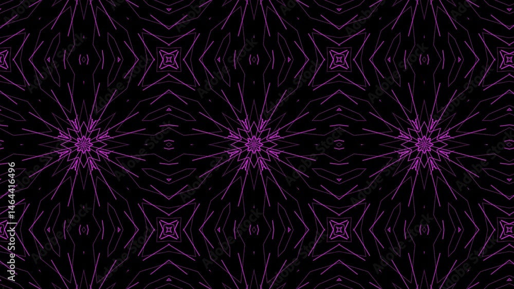 Aufkleber abstract geometric pattern in purple with symmetry and repetition on a black background suitable for