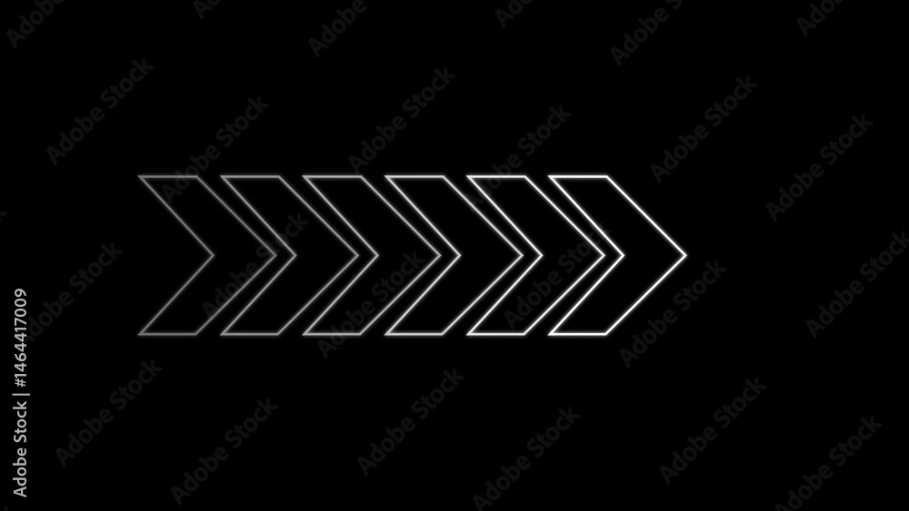 Poster abstract minimalist design featuring a sequence of arrow shapes directional concept in a sleek black