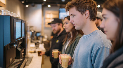 Coffee Shop Customers Ordering Drinks