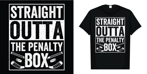 Ice Hockey Straight Outta Penalty Box Funny Men Boys Kids T-Shirt