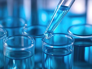 Liquid being dispensed into test tubes