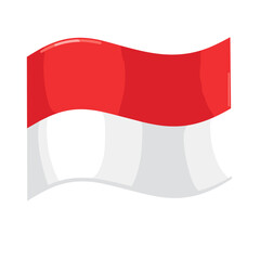 Indonesian flag waving in a simple design  
