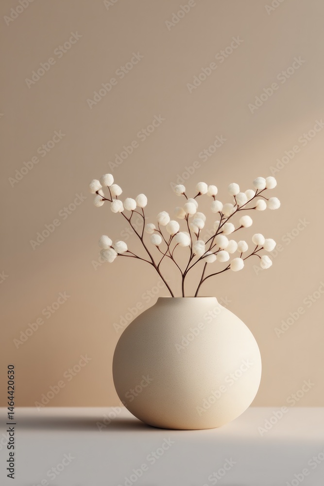 Poster minimalist studio setting captures various elements with ample copy space